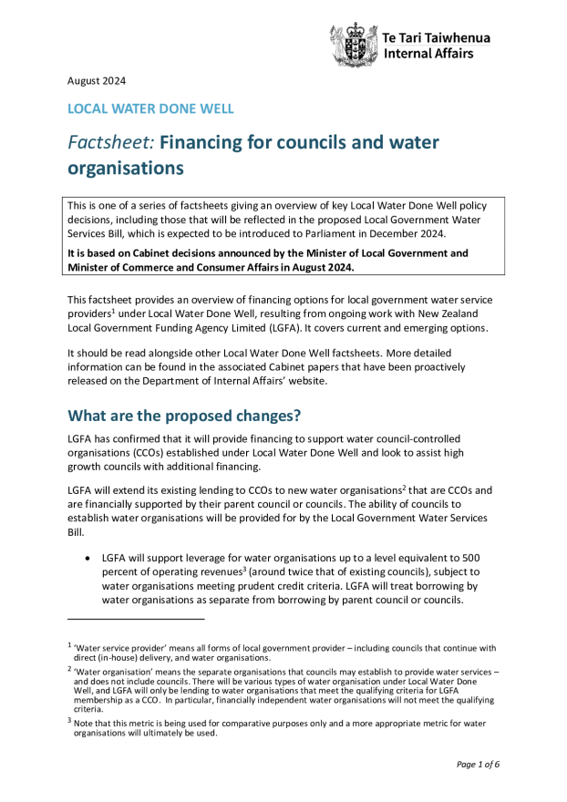 02. Factsheet - Financing for councils and water organisations.pdf