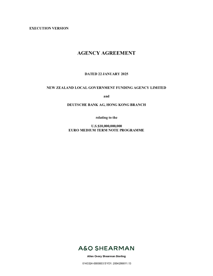 NZ LGFA EMTN Programme - Agency Agreement (Executed Version).pdf