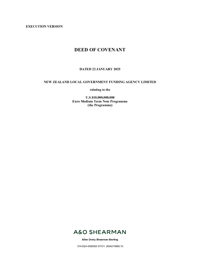 NZ LGFA EMTN Programme - Deed of Covenant (Executed Version).pdf